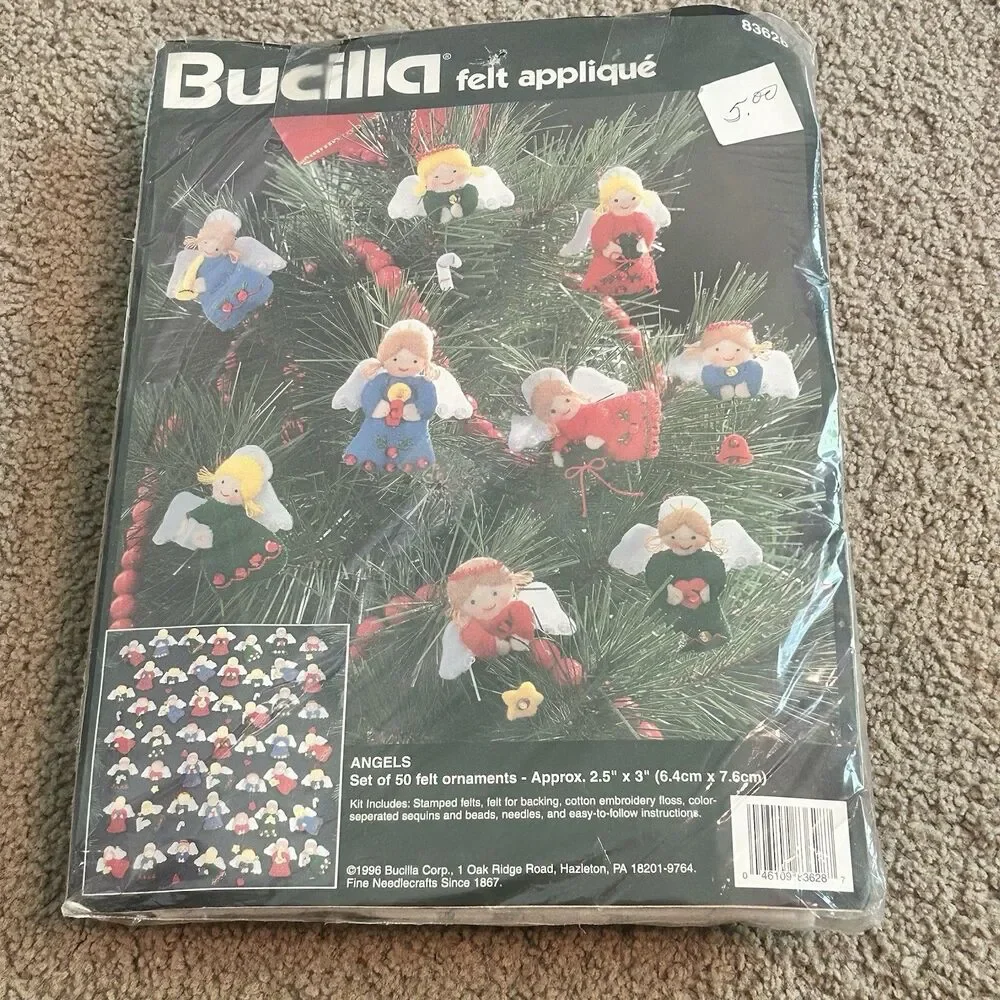 Bucilla Felt Applique Angels Holiday/Christmas Ornament Kit Set of 50 83628